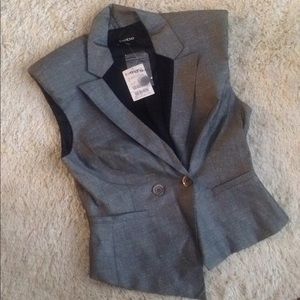 Y2K Bebe black & white asymmetrical vest blazer jacket